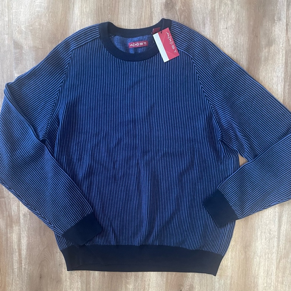 Sweater - NWT Navy Blue Striped Men's Sweater. Size XL